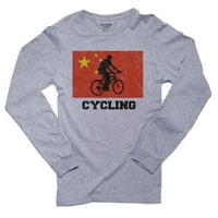 Kina Olimpic - Biciklizam - zastava - Sigurna majica s dugim rukavima od silueta