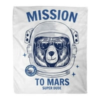 Bacanje pokrivača toplo ugodno print flanel dječak medvjed astronaut i prostora grafički udoban mekani