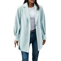 Ženske jakne Casual Blazer modni casual puni gumb dolje kardigan džepovi dugih rukava vrhovi srednje