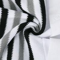 Muški pleteni prugasti ispis lapela kratkih rukava Polo majice Slim Fit Disable Tees Business haljina
