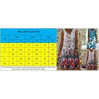 Žene ljetne haljine Ženski ljetni casual bez rukava V izrez cvjetni ispis A-line haljina siva