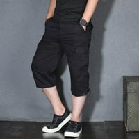 Cuoff Hlače Muški ljetni modni vanjski sportski džep kombinezone hlače Black XL