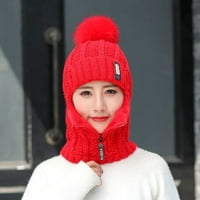 Pgeraug bejzbol kapice Eummuffs dodaju toplotne bicikliste toplo pletenje šal šešira za žene crvene