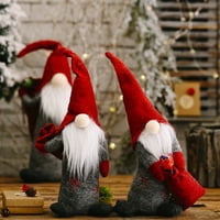 Carolilly Božićna dekoracija, stojeći pravac Forest Old Man lutka crvena šešir bez lica