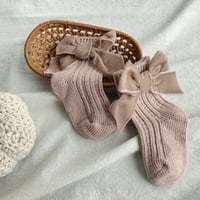 Dječje djevojke Djevojke Socks Novorođeni luk čvor Pamuk Isprat jesen zimski gležanj Visoke čarape