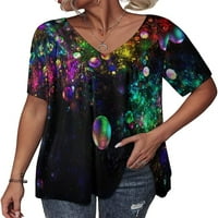 Fantastična eksplozija Ženska majica kratkih rukava s kratkim rukavima Labavi fit grafički tees V bluza
