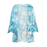 Kimonos za žensku rukav lagan otvoren prednji gumb dolje Dressy Casual Boho Daisy cvjetni pamučni kardigani