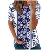 Fragarn T majice za žene Ljetni bandelion Print Plus veličine vrhova kratkih rukava Crewneck Spring