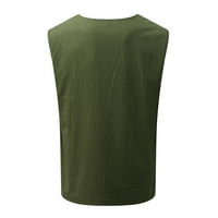 Muški tenk slim-fit top spremne majice bez rukava bez rukava čvrsto ispis zelena m