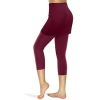 Tajice za žene suknje tenis nogu sportski elastični kapris joga ženske gamaše džepovi sukte joga hlače