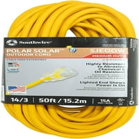- COLEMAN kabel 1488SW izolirani vanjski kabel za proširenje sa osvijetljenim krajem, 50 stopa, stopala, žutim
