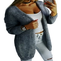 Colisha Dame Outwear Open Front Cardigan džemper od pune boje Pleteni džemperi Izborni zimski topli