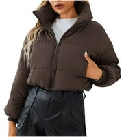 Cardigan za žene Ženske modne dame zima labav dugi rukav Cardigan postolje COLLAR Solid Color Top Casual Hrud jakna s dugim rukavima