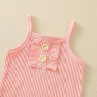 TODDLER Baby Girl Haljina novorođenčad Dječja djevojka odijela ruffle rukave rebrasta majica za majicu