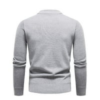Muški džemper jesen i zimski ležerni print tisak ovratnik sa malim postoljem na dugim rukavima na otvorenom