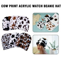 Krava print Beanie šešir za žene Muškarci Leopard Print manferencija lubanja Zima Pletena mekana topla