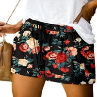 Colisha Ženske kratke hlače Ravne noge Ljeto Plažni kratke hlače Cvjetni print Mini pant Loose Odmor
