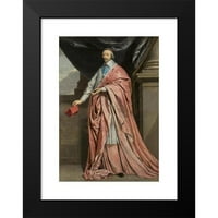 Philippe de Champaigne Crni moderni uokvireni muzej umjetnički print pod nazivom - portret kardinala Richelieu