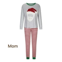 Obiteljski podudaranje odjeće Božićna mama majka pruga ispisana bluza + hlače Porodična odjeća pidžama