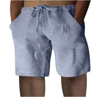 Fartey muške šorc veličine pamučne posteljine elastične struke nacrtajuće hlače sa džepovima Casual