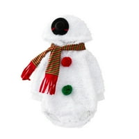 Gubotare Baby Girls Bodysuit set dugih rukava Božićni snjegović dukserice i šal, bijeli 18-mjeseci