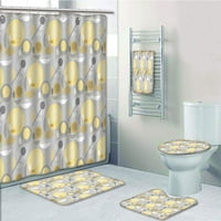 Sažetak cvijeta Geometrijski 60-ima u modernim pastelnim bojama kupaonica set za kupanje za kupanje