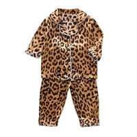 Youmylove dječje pidžame baby boy djevojke odijelo Leopard Ispis Dugme s dugim rukavima niz set odjeće