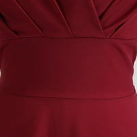 Mini haljine za žene modni casual v-veck V-izrez kratki rukav, pune boje kože duljine koljena