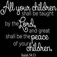 ISAIAH 54: Sva vaša djeca trebaju se naučiti | vinil naljepnica za naljepnicu - mala - šumska zelena