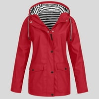 SHPWFBE kaputi za žensku ležerna jakna na otvorenom plus veličina s kapuljačom otporna na vjetar