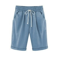 Ženske kratke hlače Lagane ljetne čvrste pet bodova Velike veličine pamučne pantalone casual hlače svijetlo