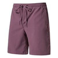 Hanas ljetne muške kratke hlače, pune boje casual klasične fit nacrtane kratke hlače elastične struke