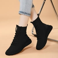 Čizme za ženu za odrasle cipele za žene za žene pod čipkom uprkosnu leteće ravne cipele za ženske labave ženske čizme veličine niske pete crna 7,5