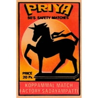 Phillumenart Black Moderni uokvireni muzej Art Print pod nazivom - Priya 50s sigurnosne utakmice