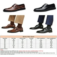 Zodanni Muški Oxfords Business Haljina cipele čipke Up Brogues Muške kožne cipele Sjajni krila Brown-Monk