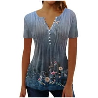 Ženska bluza za žensku košulju lopta Retro Print Kratki rukav casual osnovni okrugli vrat Redovito Vrhunski