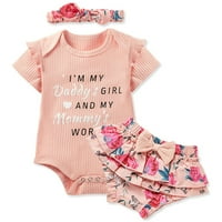 Baby Girl Roman Shorts Set Slatko cvjetni ispis ljeti odjeću novorođenčad