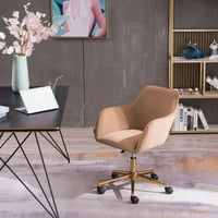 Okretni kućni uredski stolica, moderna baršunasta tkanina podesiva visina okretnog akcenta sa zlatnim