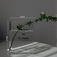 Cvjetni vazni prozirni pravokutnik nordijski stil oblika knjiga biljni cvijet vaza kontejner za kucanje