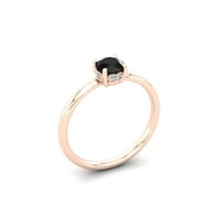 Superjeweler Carat Rose rezani crni i bijeli dijamantni prsten u karatu ružičasto zlato za žene