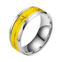 Giligiliso Clearence Početna Elektrokardiogram od nehrđajućeg čelika Glow prsten Creative Love Par prsten