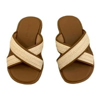 Daeful dame sldies Cross remen ravne sandale sklizne na ljetni sandal tkanine na plaži Ležerne cipele