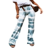 Wrchote Hippie High Squik Široka noga za žene Ženske dame Plaža Boho Dugim plamenom BELL donje hlače Ljeto Loose Fit pantalone hlače