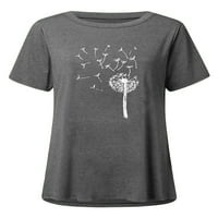 Avamo majica za žene Dandelion Print The Tee Majica kratkih rukava Dame Boemian Ljetni vrhovi bluza