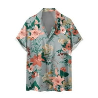 Muške havajske majice narezine košulje dolje kratki rukav cvjetni print kamp ovratnik majice Ugodna