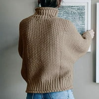 Dukseri za žene za žene čišćenje Žene povremene čvrste vrhove od pletenja dugih rukava pulover džemper