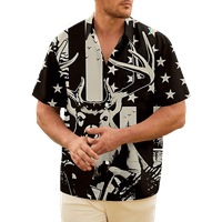 Muška i dječakov novost Hawaiian Dugme sruške majice, Sjedinjene Američke Države Majice za kratke rukave 4th jul Ležerne prilike na plaži Veličina -8xl