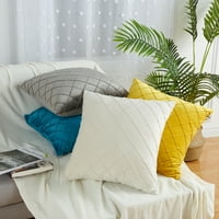 GLOWOL Velvet jastuk pokriva 20 x20 kvadratni mekani ukrasni plutani koferi za karike za sofa kauč za dnevnu sobu, bež, set od 2