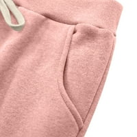 Voncos Women Winter baršunaste gamaše Toplo ponude - Termički tanak lagana labava fit s džepovima tiskane hlače sa visokim strukom Runo obložene vežbe Yoga debeli plišani kašmir