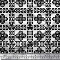 Soimoi crna viskoza šifon tkanina trougla umjetnost geometrijsko tiskano tkaninsko dvorište široko